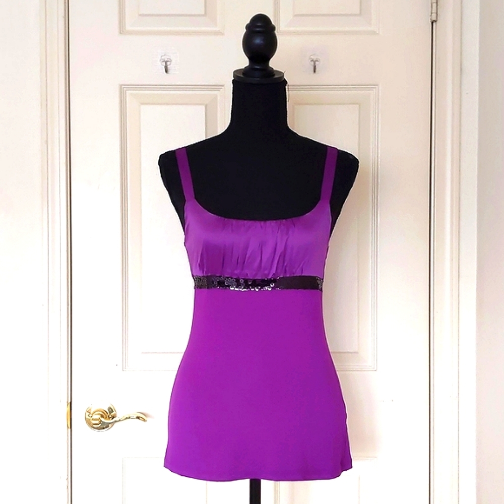 NWT. The Limited Rayon Spandex with Satin Trim and Sparkle Decor Cami.